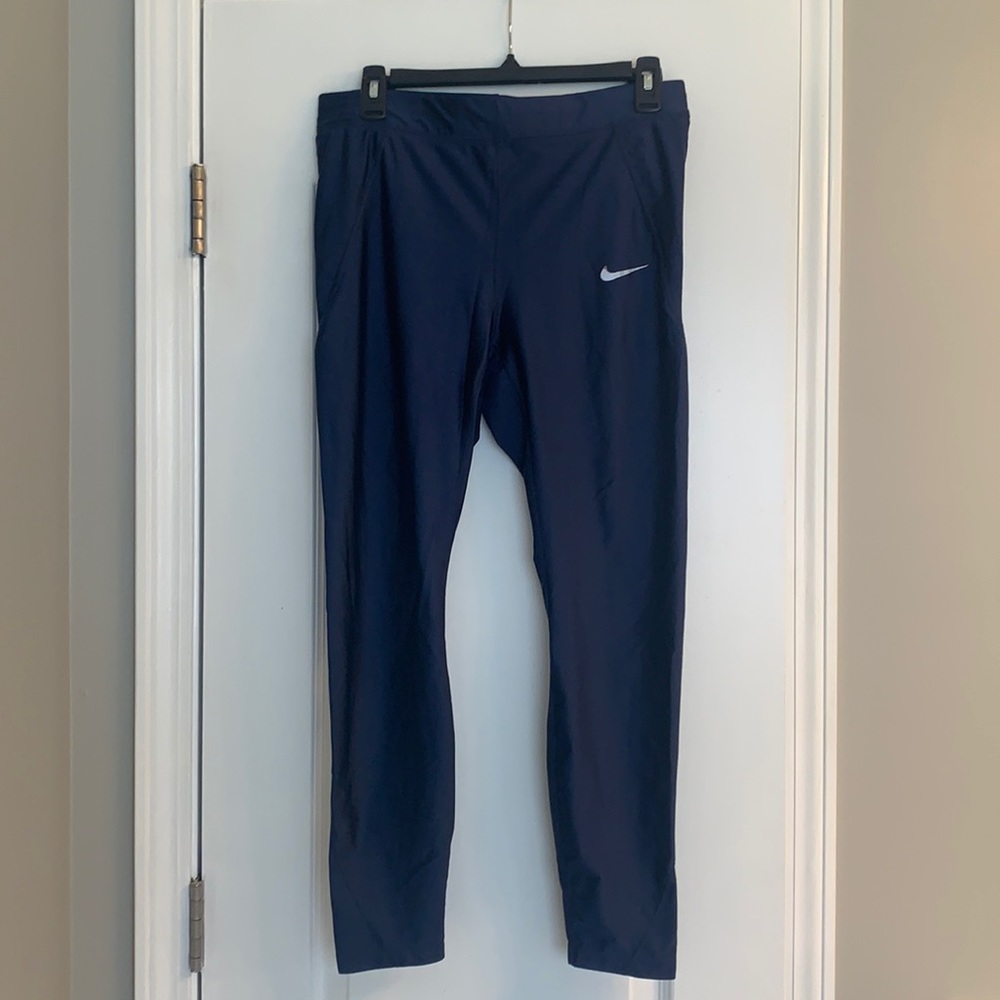 Nike dri fit running pants.  Navy.  Large.